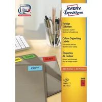Avery Zweckform Universal-Etiketten Rot, 100 Blatt - Klebehaftung: Permanent - Drucker Kompatibilität: Inkjet - Laser - Anzahl Blatt: 100 × - Papierformat: A4 - Anzahl Etiketten: 2400 - Etikettengrösse: 70 x 37 mm