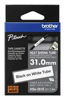 Schrumpfschlauchkassette Brother 31,0mm weißschwarz HSE261E