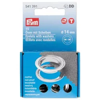 Prym Ösen mit Scheiben 14 mm - Material: Messing - Produkttyp: Ösen
