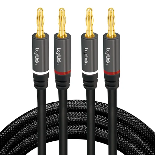 Logilink Lautsprecherkabel, 2x2.50 mm2 Bananenstecker 5m