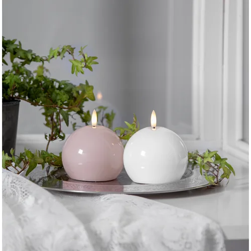 Star Trading LED-Kerze Pillar Flamme Shine, 11 cm, Pink - Betriebsart: Batteriebetrieb - Fernbedienung: Nein - Aussenanwendung: Nein - Höhe: 11 cm - Timerfunktion: Ja - Set: Nein