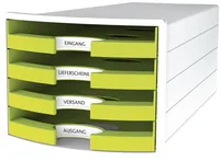 HAN Schubladenbox Impuls Grün - Anzahl Schubladen: 4 - Verpackungseinheit: 1 Stück - Material: Kunststoff - Detailfarbe: Grün