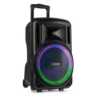 Fenton Lautsprecher FT12 lED MK2 - Bestückung: 1x 1 - 1x 12 - Eigenschaften: Akkubetrieb - Bluetooth Audio Streaming - Integrierter Lichteffekt - Mikrofoneingang - Bauweise: Multifunktionsbox - Lautsprecher Kategorie: Aktiv
