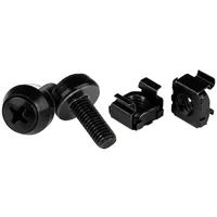 100 PKG M6 SCREWS + CAGE NUTS M6 CAGE NUTS M6X12MM BLACK