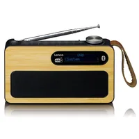 Lenco DAB+ Radio PDR-040 Bambus/Schwarz - Radio Tuner: FM - DAB+ - Stromversorgung: Akkubetrieb - Detailfarbe: Schwarz - Beige - Ausstattung: Sleep-Timer - Display - Weckfunktion - Senderspeicher - Typ: Portabler Radio