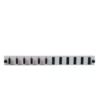EFB Bestckte 12 Port Frontblende mit 6 x SC Duplex Kupplung OM3 vertikal, grau