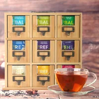 Relaxdays 10046387 tea box Bambus, Eisen, Zink