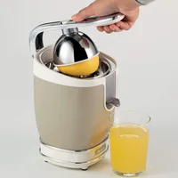 Ariete 413, Vintage Juicer, Professional Electric Juicer with Lever, 2 Cones for Large and Small Fruits, Anti-Drip Spout, Silent Motor, Professional Squeezing, Beige