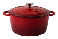 Lunasol Kochtopf Jupiter 5 L, 26 cm emailliert Rot - Material: Gusseisen - Topfart: Kochtopf - Kompatible Kochfelder: Elektro - Glaskeramik - Induktion - Antihaftbeschichtung: Ja - Detailfarbe: Rot - Spülmaschinenfest: Ja