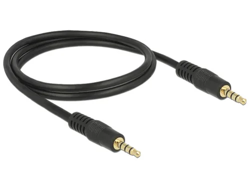 DELOCK Klinkekabel 3,5mm -> 3,5mm StSt 1.00m schwarz