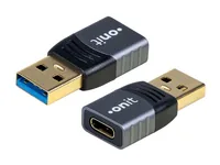 onit USB 3.1 Adapter USB-A Stecker - USB-C Buchse, 1 Stück - Detailfarbe: Grau - Schwarz - USB Standard: 3.1 Gen 2 (10 Gbps) - Winkelstecker: Nein - Steckertyp Seite B: USB-C Buchse - Besondere Eigenschaften: Keine - Steckertyp Seite A: USB-A Stecker