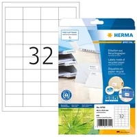 HERMA Universal-Etiketten 48.3 x 33.8 mm, 20 Blatt - Klebehaftung: Permanent - Drucker Kompatibilität: Inkjet - Laser - Anzahl Blatt: 20 × - Papierformat: A4 - Anzahl Etiketten: 640 - Etikettengrösse: 48.3 x 33.8 mm