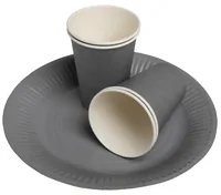 PRO nappe Einwegteller 23 cm, 20 Stück, Grau - Produkttyp: Einwegteller - Materialtyp: Papier - Material: Pappe - Detailfarbe: Grau - Verpackungseinheit: 20 Stück