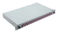 helos LWL 19 Spleissbox 24 x LC Duplex OM4, spleißfertig, grau