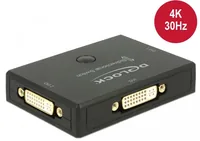 Delock DVI-Switch 2in/1Out, 1in/2Out 4K/30Hz - Anzahl Eingänge: 2 × - Steckertyp Seite A: DVI - Anzahl Ausgänge: 2 × - Steckertyp Seite B: DVI - Material: Kunststoff - Bedienungsart: Tasten