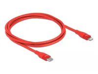 Delock USB-Kabel USB C - Lightning 1 m, Rot - Kabeltyp: Daten- und Ladekabel - Detailfarbe: Rot - USB Standard: 2.0 (480 Mbps) - Länge: 1 m - USB Anschluss 2 (Endgerät): Lightning - Geschlecht Anschluss 2 (Endgerät): Male (Stecker)