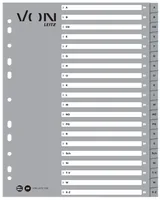 Leitz VON 12290085 tab index Alphabetic tab index Polypropylene (PP) Grey