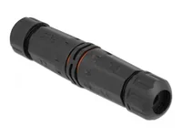 DeLOCK Cable connector for outdoor 2 pin, IP68 waterproof, screwable, cable diameter 4.5 - 7.5 mm black