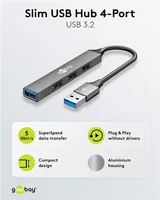 Goobay 74456 interface hub USB 3.2 Gen 1 (3.1 Gen 1) Type-A 5000 Mbit/s Light grey