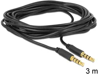Delock Kabel Klinke 3,5 mm 4 Pin Stecker > Stecker 3 m schwarz