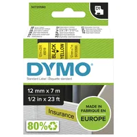 DYMO Beschriftungsband D1 Schwarz auf Gelb - Breite: 12 mm - Länge: 7 m - Schriftfarbe: Schwarz - Bandfarbe: Gelb - Material: Vinyl - Materialeigenschaften: Hitzebeständig - Lösbar - UV-Resistent - Wasserabweisend