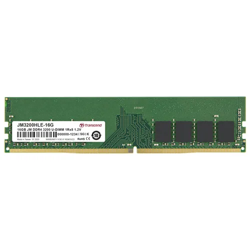 Transcend 16GB DDR4 3200 MT/s UDIMM 288pin 1R x8 unbuffered