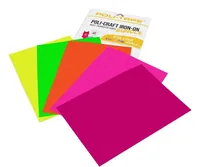 Poli-Tape Aufbügelfolie Neon A4, mehrfarbig, 5 Stück - Geeignet für Drucker: Nein - Detailfarbe: Neongelb - Neongrün - Neonorange - Neonpink - Aussenanwendung: Nein - Selbstklebend: Nein - Aufbügelbar: Ja - Folientyp: Aufbügelfolie Effekt
