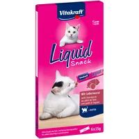 VITAKRAFT Liquid Snack Liver with biotin - a treat for cats - 6x15g