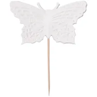 Demmler Deko Picker Schmetterlinge 8 Stück, Weiss - Material: Papier - Motiv: Schmetterling - Verpackungseinheit: 8 Stück - Detailfarbe: Weiss