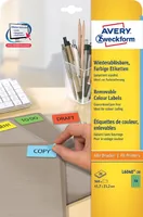 Avery Zweckform Universal-Etiketten non-permanent Grün, 20 Blatt - Klebehaftung: Stark haftend - Drucker Kompatibilität: Laser - Inkjet - Anzahl Blatt: 20 × - Papierformat: A4 - Anzahl Etiketten: 960 - Etikettengrösse: 45.7 x 21.2 mm