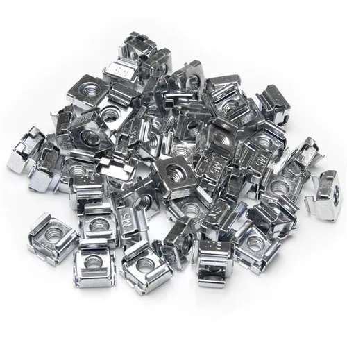 StarTech.com 50-Pack 10-32 Square Hole Cage Nuts and Installation Tool for 19" or 10" Server Racks, Cabinets and Enclosures, Black - TAA
