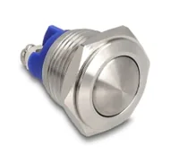 DELOCK Drucktaster zum Einbau 16 mm 2 x Schraubklemme gewölb