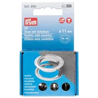 Prym Ösen mit Scheiben 11 mm - Material: Messing - Produkttyp: Ösen