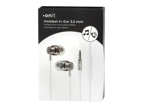 onit In-Ear-Kopfhörer 3.5 mm Klinke Weiss - Detailfarbe: Weiss - Kopfhörer Ausstattung: Anruf-Management - Inline-Fernbedienung - Mikrofon - Lautstärkeregelung - Verbindungsmöglichkeiten: 3.5 mm Klinke - Aktive Geräuschunterdrückung: Nein - Einsatzbereich