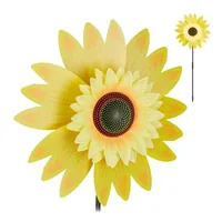 relaxdays Windrad Sonnenblume 70 cm - Motiv: Ohne Motiv - Detailfarbe: Gelb