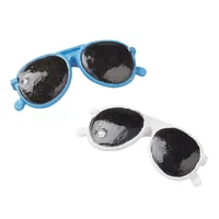HobbyFun Mini-Utensilien Sonnenbrille 2 Stück, Weiss - Detailfarbe: Weiss - Material: Polyresin - Verpackungseinheit: 2 Stück - Motiv: Sonne - Anlass: Basteln