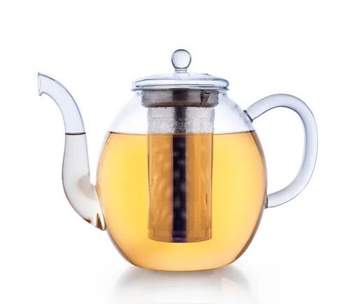 Creano Teekanne 1.5 l, Transparent - Material: Borosilikatglas - Detailfarbe: Transparent - Filtertyp: Edelstahlfilter - Fassungsvermögen: 1.5 l - Kompatible Kochfelder: Manuell - nicht für Kochfelder