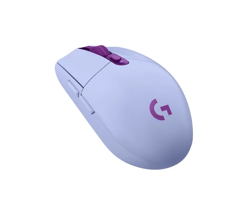 Logitech Gaming-Maus G305 Lightspeed - Maus Features: Ein-/Ausschalter - Scrollrad - Bedienungsseite: Universal - Detailfarbe: Lila - Gewicht: 99 g - Verbindungsart: Kabellos - Schnittstelle: USB-A