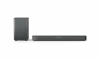 Philips Soundbar TAB5309/10 - Verbindungsmöglichkeiten: HDMI - Bluetooth - 3.5 mm Klinke - Toslink - USB - Audiokanäle: 2.1 - Detailfarbe: Schwarz - Soundbar Typ: Soundbar mit kabellosem Subwoofer