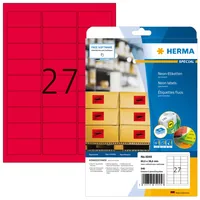 HERMA Etiketten A4 neon-rot 63,5x29,6 mm Papier matt 540 St.