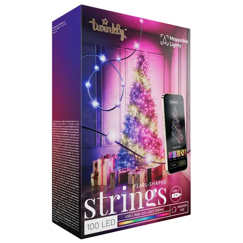 Twinkly Strings USB-C Pearls Guirlande lumineuse intelligente Wi-Fi/Bluetooth