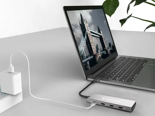 CONCEPTRONIC 4-1 Dock USB-C->3xUSB-C100WPD 25cm gr