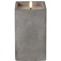 Star Trading LED-Kerze Flamme Cem, 9 x 9 x 16.5 cm, Grau - Betriebsart: Batteriebetrieb - Fernbedienung: Nein - Aussenanwendung: Nein - Höhe: 16.5 cm - Timerfunktion: Ja - Set: Nein
