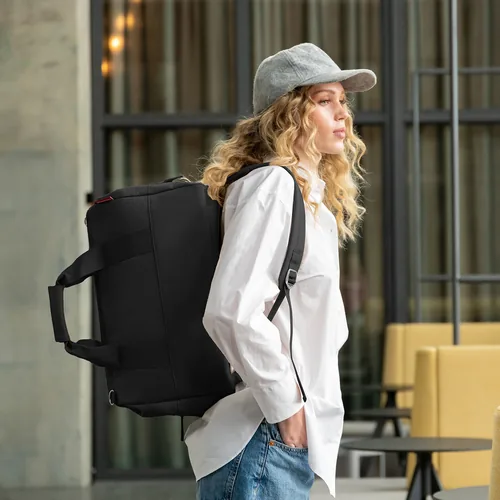 Reisenthel Duffle Bag allrounder M duffel Mix Black - Breite: 45 cm - Höhe: 33 cm - Tiefe: 30 cm - Volumen: 23 l - Farbe: Schwarz - Material: Recycled Polyester