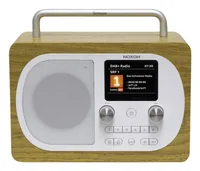 Noxon DAB+ Radio Eiger Eiche/Weiss - Widerstandsfähigkeit: Keine Angabe - Radio Tuner: DAB+ - FM - Stromversorgung: Netzbetrieb - Optionaler Akku - Detailfarbe: Eiche - Weiss - Streaming Formate: Keine - Ausstattung: Display - Schlummerfunktion - Sendersp