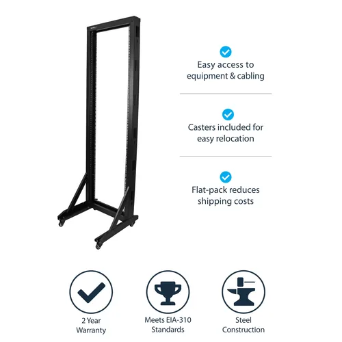 2-POST SERVER RACK - 42U OPEN FRAME RACKS