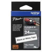 BROTHER P-Touch TZE-FX251 black on white 24mm