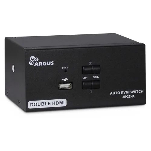 Inter-Tech KVM Switch AS-22HA HDMI, 2 Port, Metall