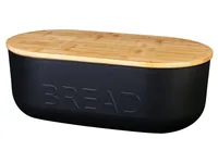 Furber. F-170489070 bread box Oval Black, Wood Plastic, Wood
