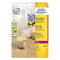 Avery Zweckform Vielzweck-Etiketten 210 x 297 mm, 25 Blatt, Neongelb - Klebehaftung: Stark haftend - Drucker Kompatibilität: Laser - Anzahl Blatt: 25 × - Papierformat: A4 - Anzahl Etiketten: 25 - Etikettengrösse: 210 x 297 mm